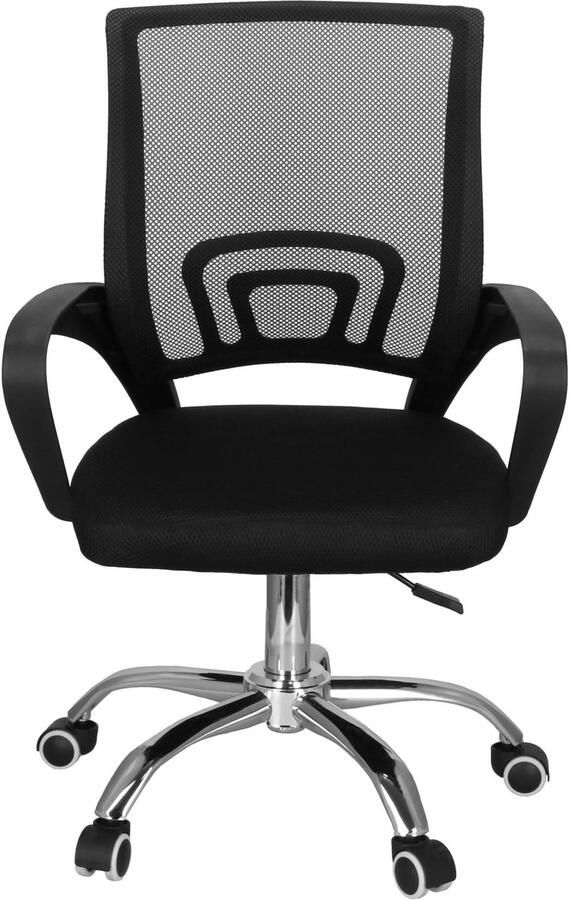 Springos Bureaustoel Op Wielen Draaibaar Metalen Onderstel Kunststof Grijs Zwart 120 kg