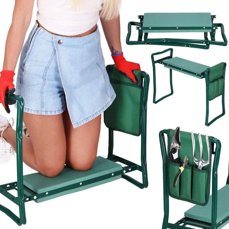 Springos Kniebank Tuinkruk Werkbank Tuinieren Onkruid Tuin gereedschap Groen