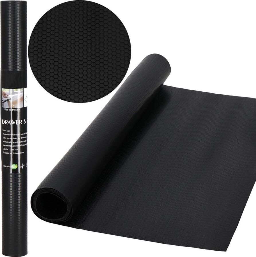 Springos Lademat Antislip Zwart- Kast La 300 x 50 cm