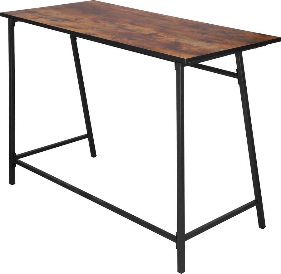 Springos Salontafel Rechthoekig 100x50x76 cm Zwart Donkerbruin