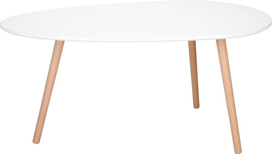 Springos Salontafel Scandinavische Stijl Woonkamer Eetkamer Driehoekig Wit 100x50 cm