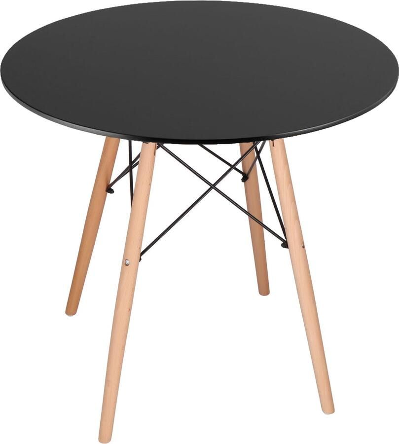 Springos Salontafel Scandinavische Stijl Woonkamer Eetkamer Zwart 80 cm