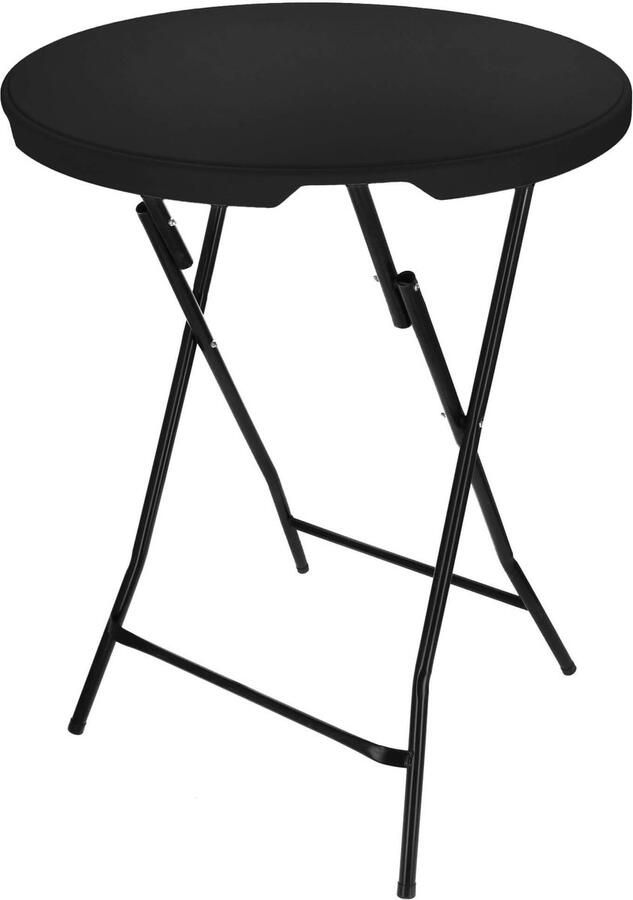 Springos Statafel Opklapbaar Horeca Kwaliteit Inklapbaar Met vergrendeling Extra Stevig Zwart Ø 80x110cm