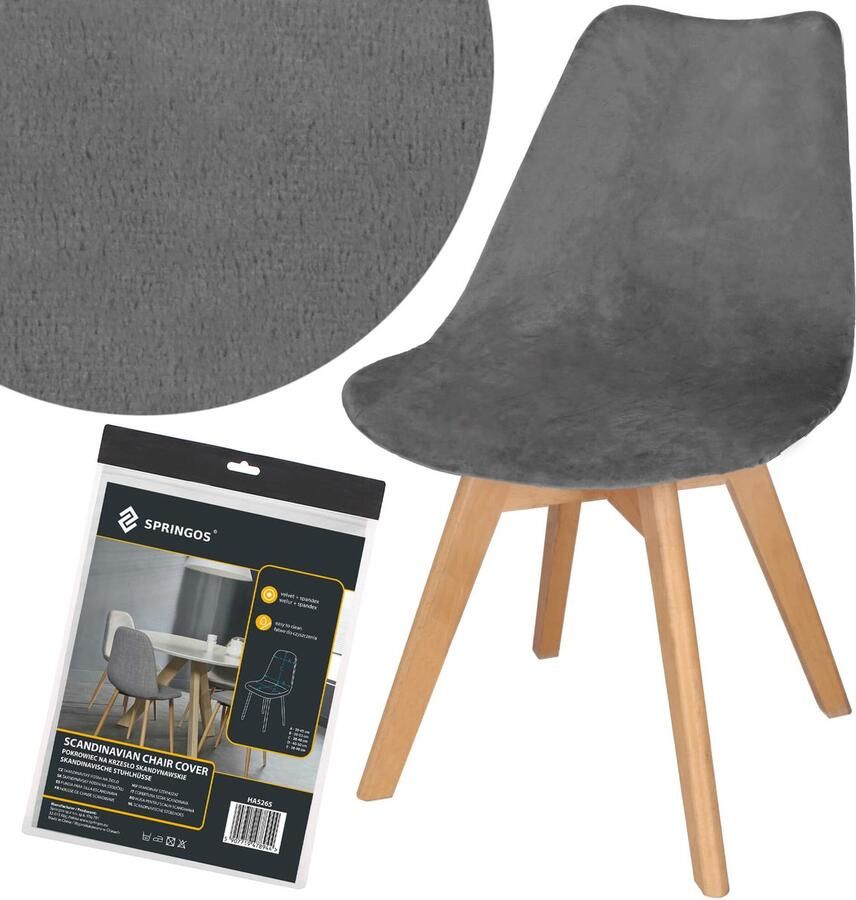 Springos Stoelhoes Voor Eetkamerstoelen Met Stretch Grijs