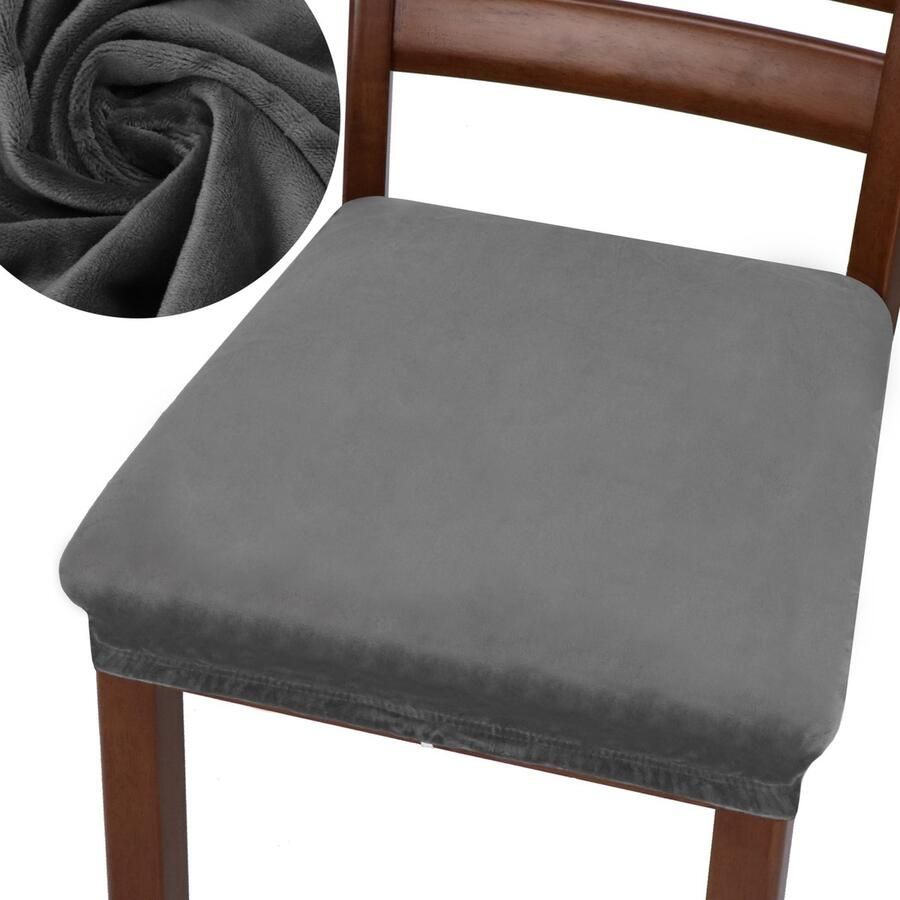 Springos Stoelhoes Voor Eetkamerstoelen Met Stretch Grijs