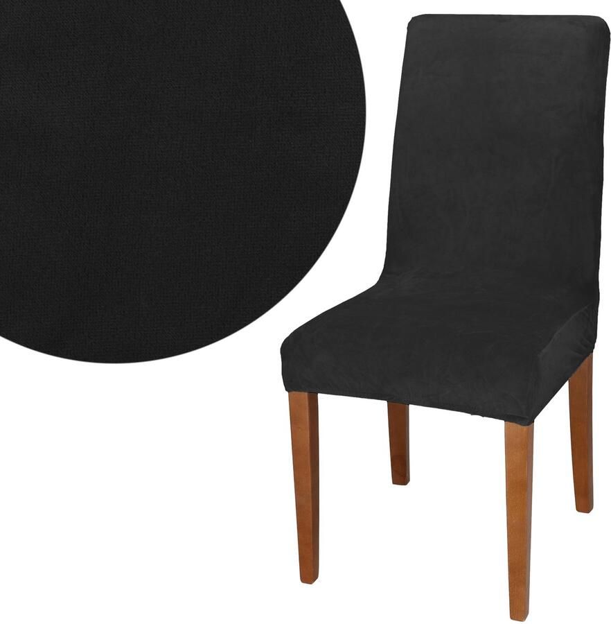 Springos Stoelhoes Voor Eetkamerstoelen Met Stretch Zwart