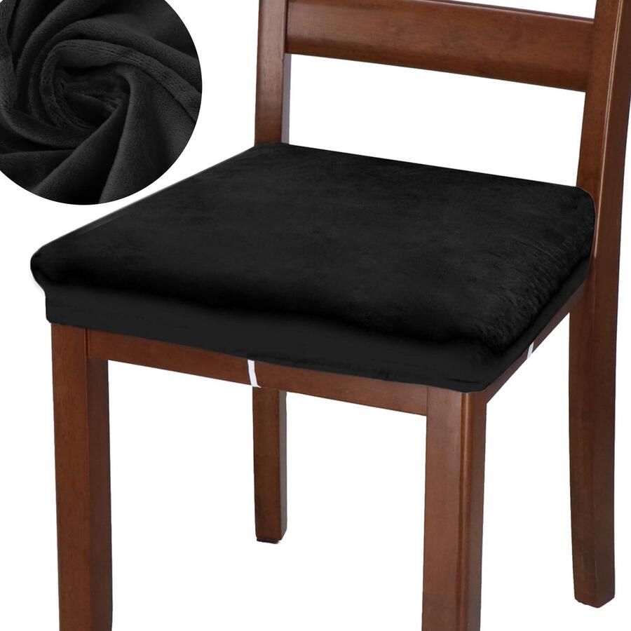 Springos Stoelhoes Voor Eetkamerstoelen Met Stretch Zwart