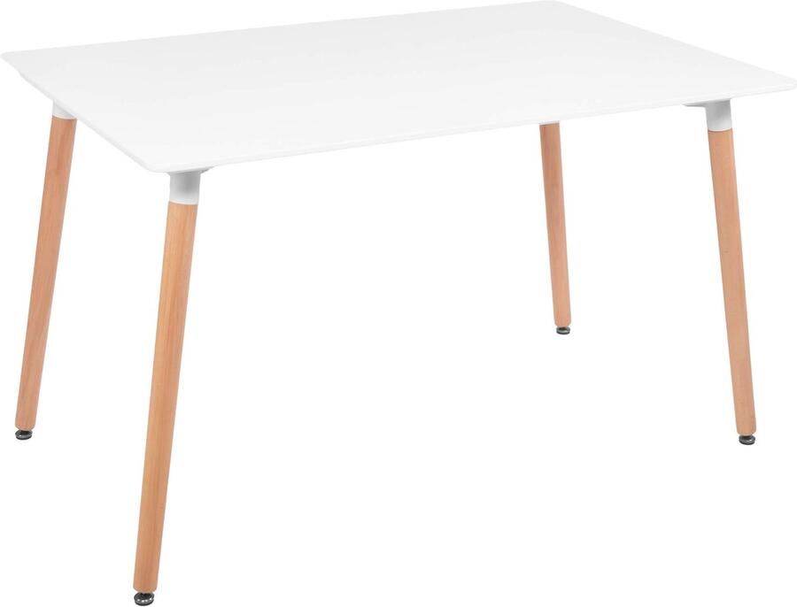 Springos Eettafel Scandinavische Stijl Woonkamer Eetkamer Wit Rechthoekig 120x80x74 cm
