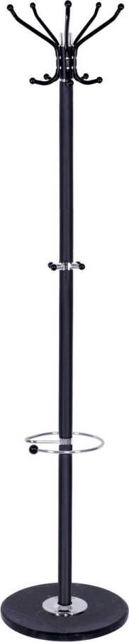 Springos Staande Kapstok 14 Haken Garderobe Kapstok Zwart 176 cm