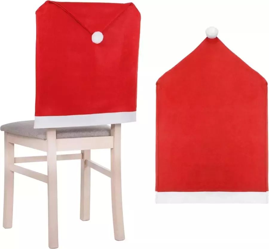 Springos Stoelhoes Kerst Stoelhoezen Kerst Kerstdecoratie Voor Binnen 1 Stuk Rood Wit