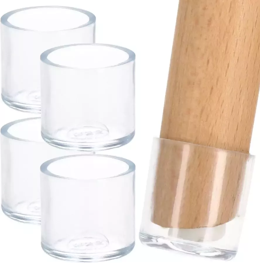 Springos Stoelpoot Beschermers Stoelpootdoppen Vloerbescherming 4 stuks 22 mm Transparant