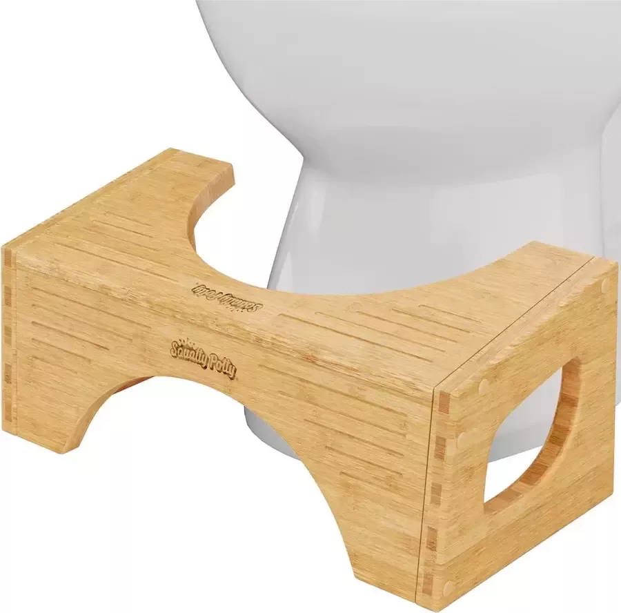 SquattyPotty LLC Squatty Potty De originele bamboe toiletkruk 7 hoogte bruin