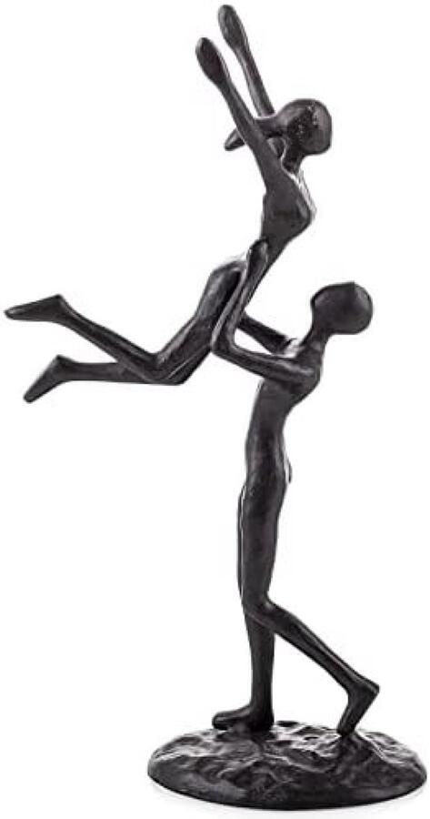 ST Tradin G Vintage Paar Beeldjes Gietijzeren Rustiek Standbeeld Metaal Abstracte Zoete Figuren Kleine Ongebruikelijke Sculptuur Decoratie voor Thuis Tafel Boekenplank Desktop Nachtkastje Slaapkamer