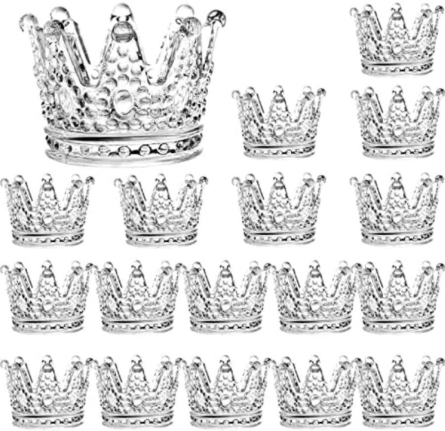 ST TRADING 18 Pack Glazen Kroon Theelicht Kaarsenhouder Kristal Votive Kaars Stand voor Eettafel Middenstuk Bruiloft Decor Home Decor