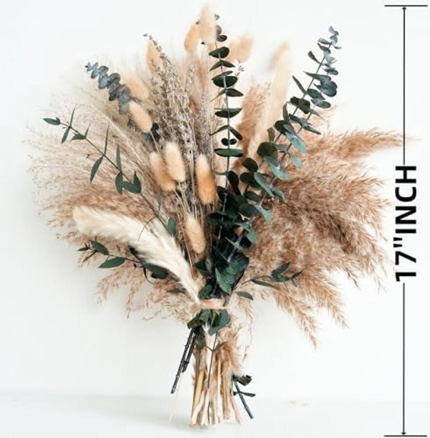 ST TRADING Boho Pampasgras Decoratie Set Groene Kunstbloemen voor Tafel en Woonkamer