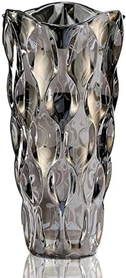 ST TRADING Glazen Bloemenvaas Moderne Minimalistische Scandinavische Vaas voor Bloemenarrangement Handgemaakt Glas Decoratie voor Huis Eettafel Cadeau voor Bruiloft Grijs