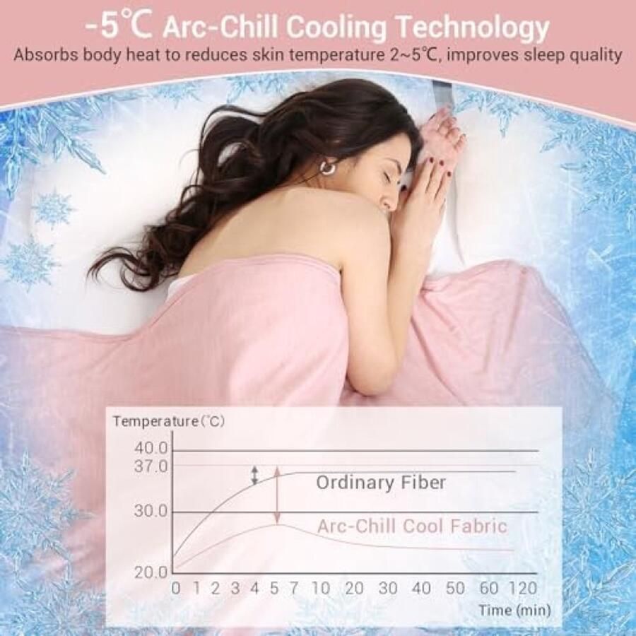 ST TRADING Koelende lichte zomerdeken dubbelzijdig koel bed deken met Arc-Chill Cool Touch-vezel blijf koeling beddengoed voor nachtzweet Q-Max 0.43 Anti-allergie zacht ademend roze 130x170 cm
