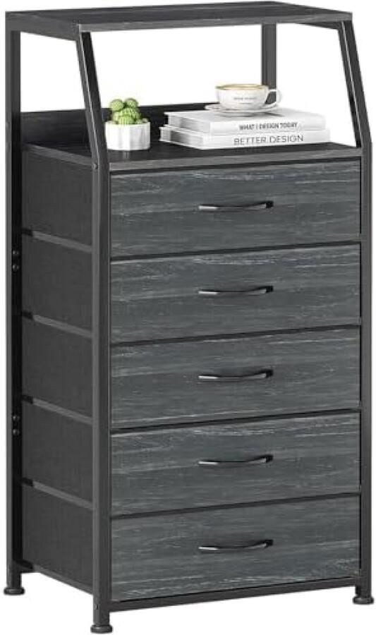 ST TRADING Modern Nachtkastje met 5 Laden Ruimtebesparend Opbergmeubel