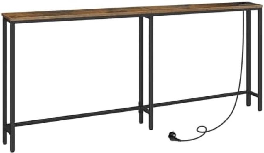 ST TRADING Smalle console tafel met ingebouwde oplaadstations Industriële design