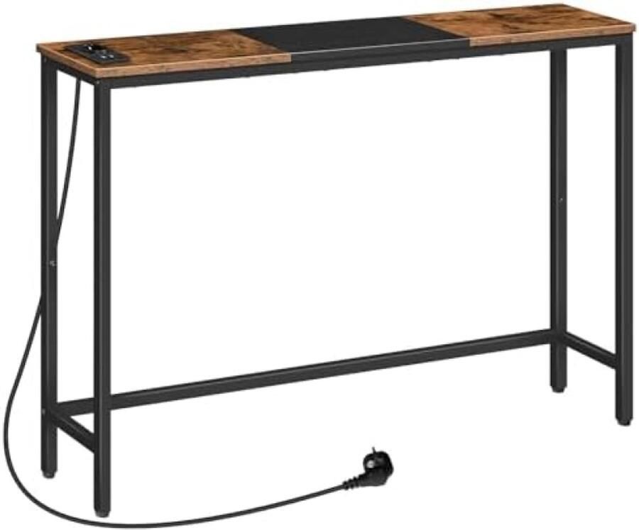 ST TRADING Smalle console tafel met laadstation en USB-poorten voor achter de bank