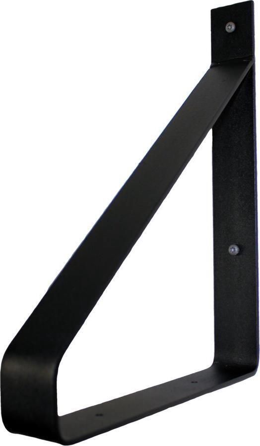 Staalsmid Set van 2 industriele zwarte metalen wandplank houders