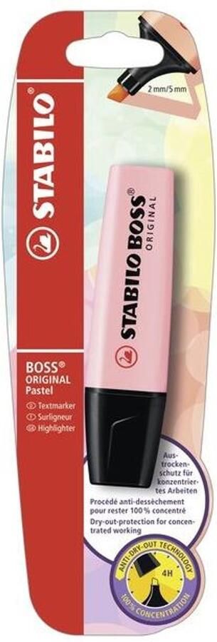 STABILO B-49280-10 markeerstift 1 stuk(s) Beitelvormige punt Roze