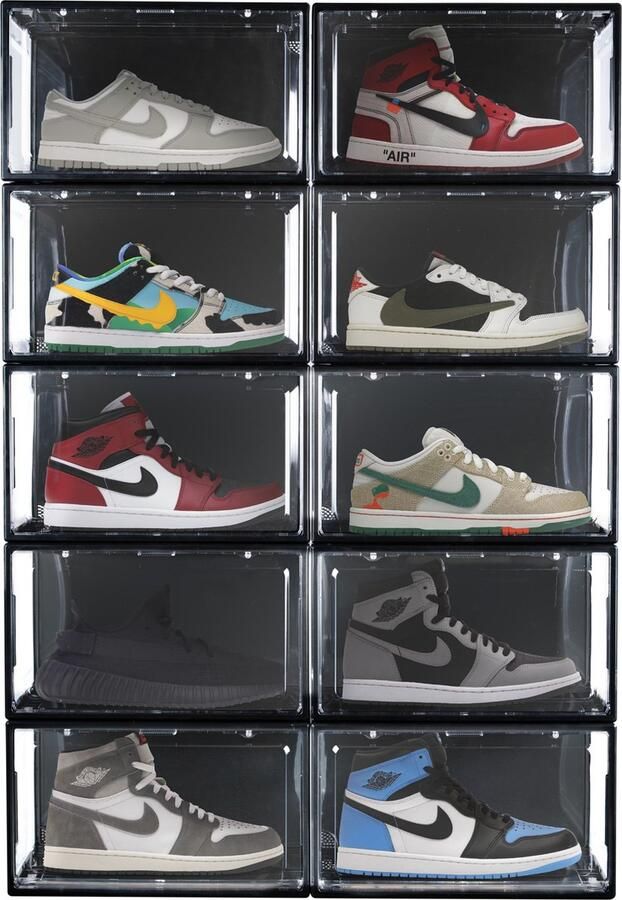 Stackkicks Premium Schoenenopbergsysteem Schoenenkast Schoenenrek Sneakerbox Schoenendoos Zwart Schoenenorganizer 10 stuks