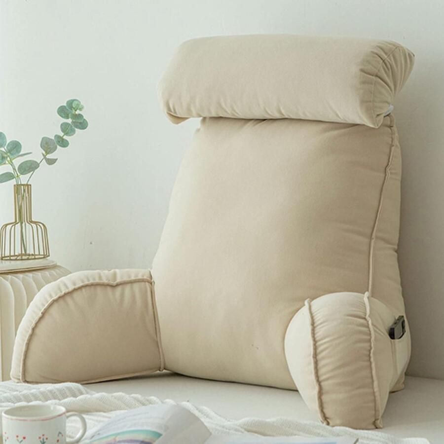 Stafeny Leeskussen Voor in Bed Leeskussen Slaapkamer Rugkussen Bed Boekkussen Leeskussens Relaxkussen Rugkussen -Meditatiekussen Extra Nekrol Leeskussen Met Nekrol Zitkussen Ondersteuningskussen