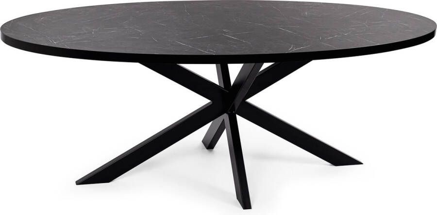 Stalux Eettafel Tafel Mees Tafel Mees Luxe Design Duurzaam Materiaal Stijlvol Uiterlijk Zwart Marmer 210 cm