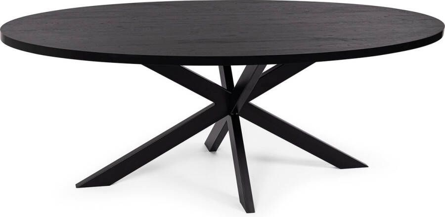 Stalux Eettafel Tafel Mees Tafel Mees Duurzaam Design Hoogwaardige Kwaliteit Ruime Zithoek Zwart Eikenhout 240 cm