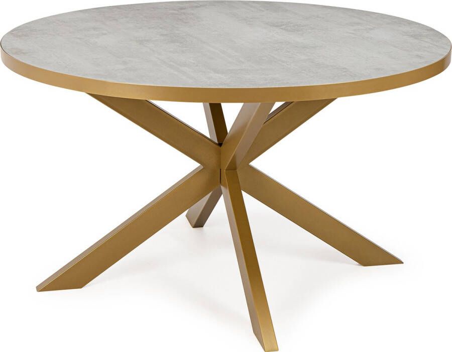 Stalux Ronde eettafel 'Daan' 120cm kleur goud beton - Foto 2