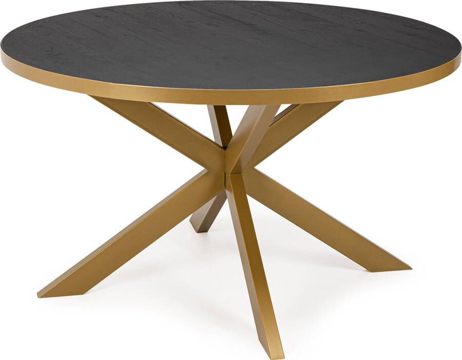 Stalux Ronde eettafel 'Daan' 120cm kleur goud zwart eiken - Foto 2