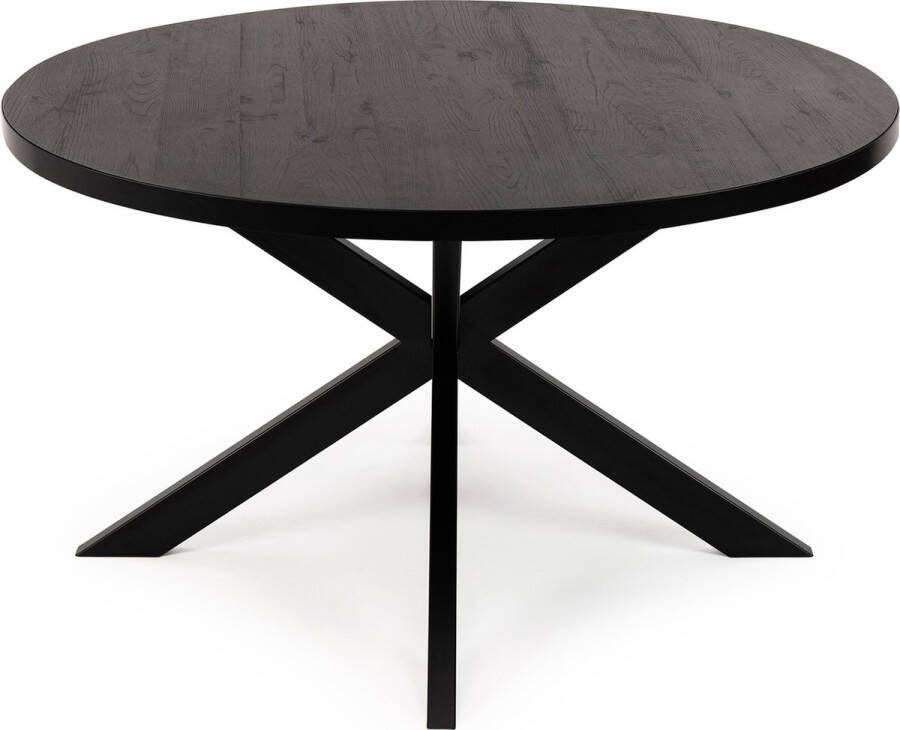 Stalux Ronde eettafel 'Daan' 120cm kleur zwart zwart eiken - Foto 2