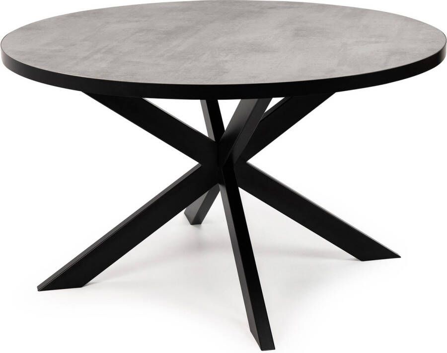Stalux Ronde eettafel 'Daan' 135cm kleur zwart beton