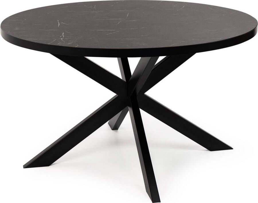 Stalux Eettafel Tafel Daan Luxe Design Duurzaam Materiaal Stijlvol Uiterlijk Zwart Marmer 135 cm