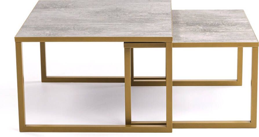 Stalux Salontafelset Set Lisa Duurzaam ontwerp Moderne uitstraling Eenvoudige montage Beton 65 cm