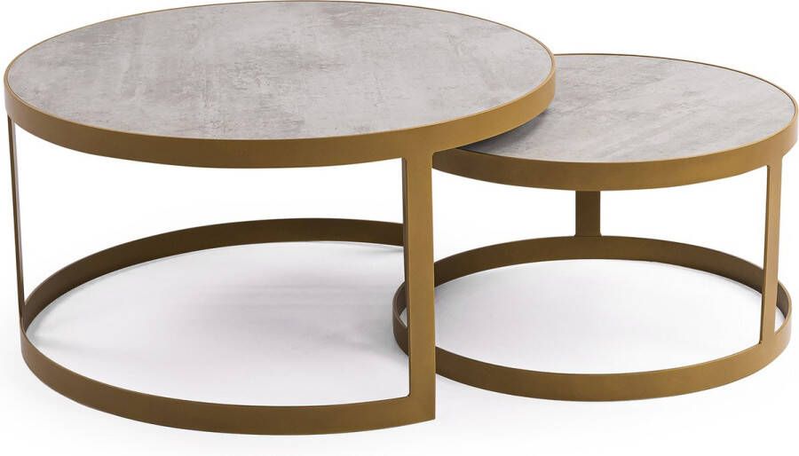 Stalux Salontafelset Set Saar Duurzaam ontwerp Moderne uitstraling Eenvoudige montage Beton 80 cm