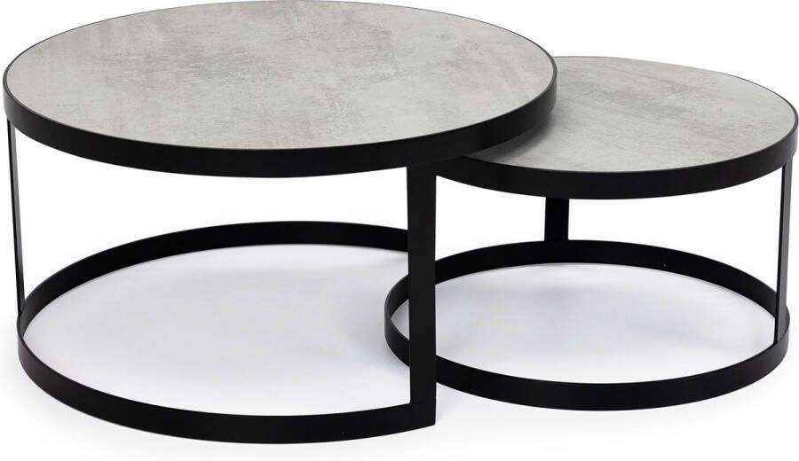 Stalux Salontafelset Set Saar Duurzaam ontwerp Moderne uitstraling Eenvoudige montage Beton 80 cm