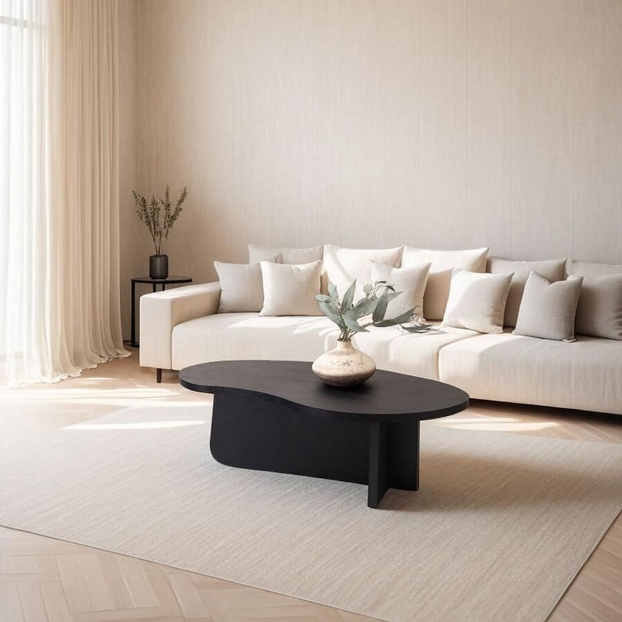 Stalux Salontafel Tafel Otis Modern design Duurzaam materiaal Eenvoudige montage Zwart eiken 110 x 50 cm