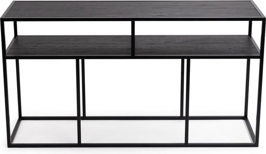 Stalux Side-table Bijzettafel Teun Duurzaam ontwerp Eenvoudige montage Stijlvol design Zwart Eikenhout 150 cm