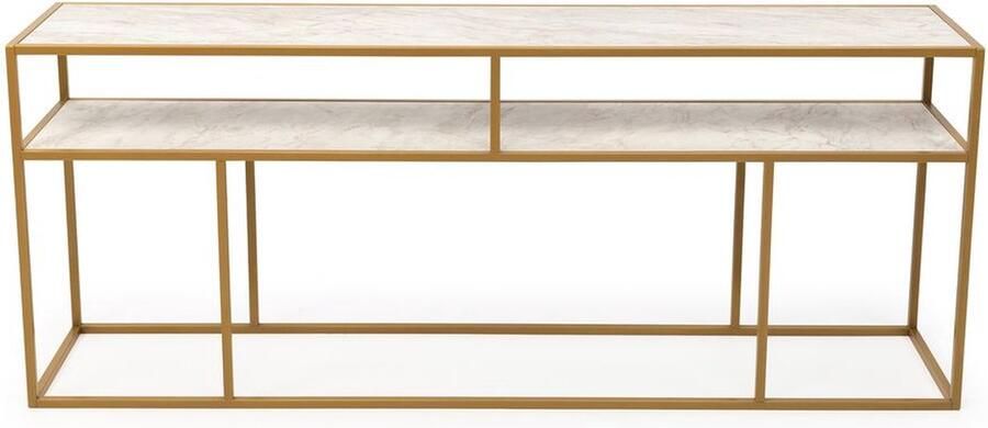 Stalux Side-table Bijzettafel Teun Elegant Design Duurzaam Materiaal Eenvoudige Montage Wit Marmer 200 cm