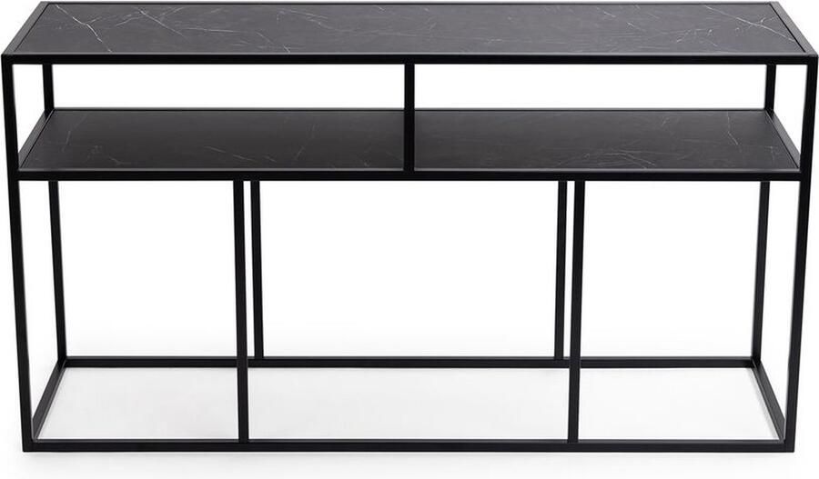 Stalux Side-table Bijzettafel Teun Luxe Design Duurzaam Materiaal Eenvoudige Montage Zwart Marmer 150 cm