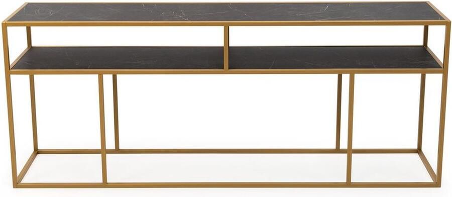 Stalux Side-table Bijzettafel Teun Luxe Design Duurzaam Materiaal Eenvoudige Montage Zwart Marmer 200 cm