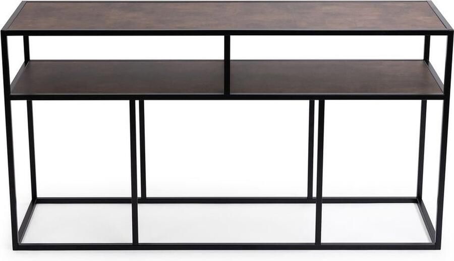 Stalux Side-table Bijzettafel Teun Uniek Design Duurzaam Materiaal Eenvoudige Montage Bruin Lederlook 150 cm