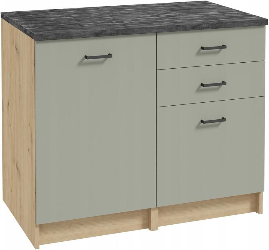 STAMAR Keukenkast 100cm met Kasten + Laden Keuken meubel Eik artisan