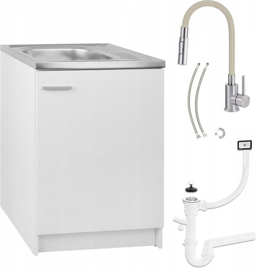 STAMAR Keukenkast 60x50 cm Afvoer Mengkraan Wit