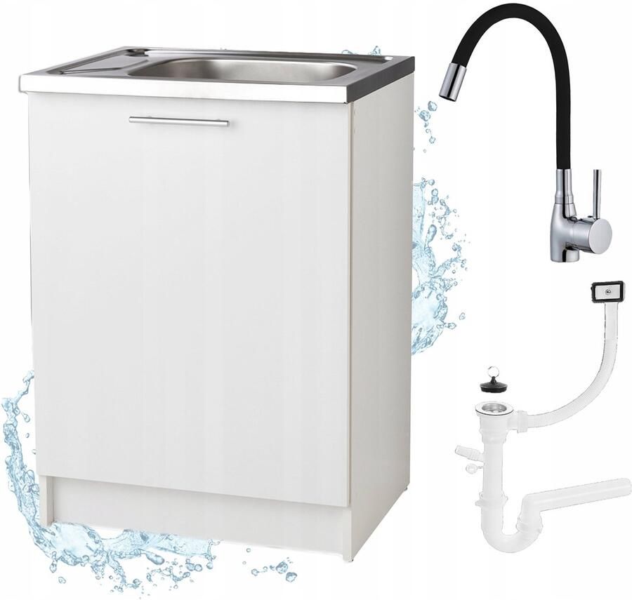 STAMAR Keukenkast 60x50 cm Afvoer Mengkraan Wit