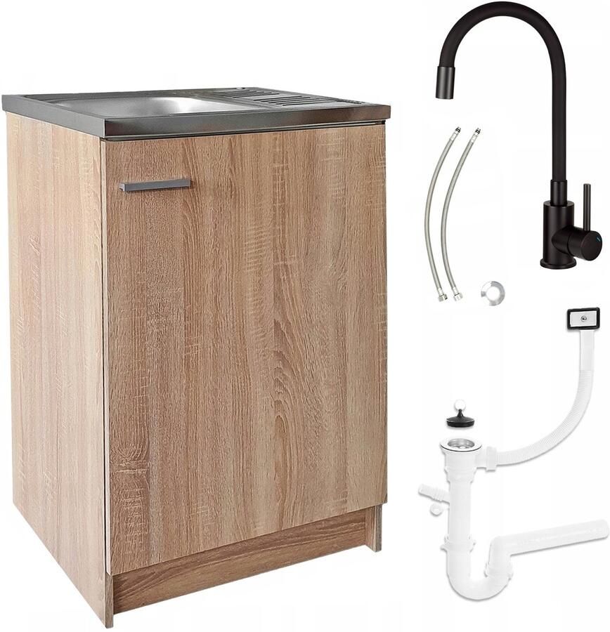 STAMAR Keukenkast 60x50 cm Kraan Flexibel Eik Gouden