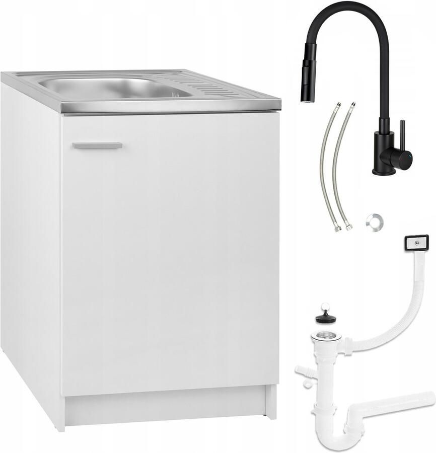 STAMAR Keukenkast 60x50 cm Kraan Sifon Wit