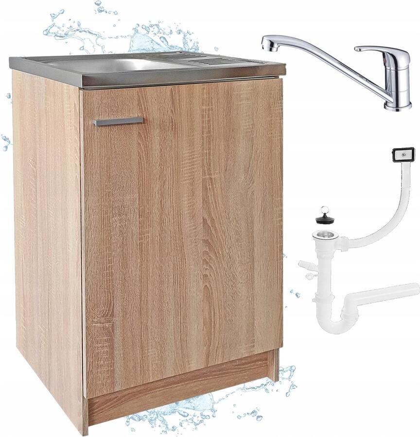 STAMAR Keukenkast 60x50 cm Spoelbak Mengkraan Eik Sonoma